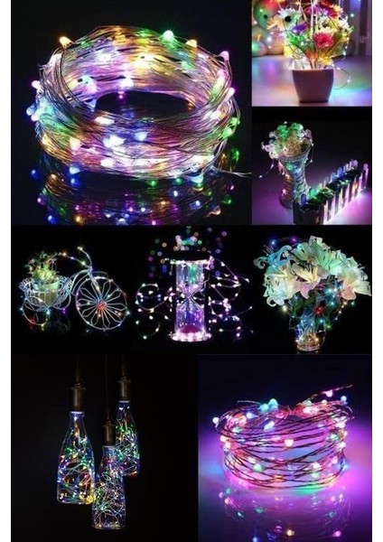 Pilli Renkli Peri LED Işık Dekoratif Aydınlatma 5 Metre Rgb LED modelleri