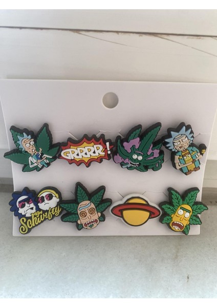 Rick And Morty Terlik Süsü Cross Terlik Jibbitz Terlik Aksesuarı 8 Adet