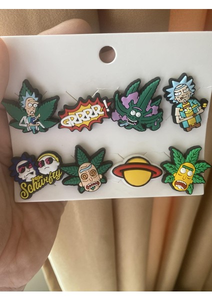 Rick And Morty Terlik Süsü Cross Terlik Jibbitz Terlik Aksesuarı 8 Adet