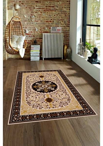 Dijital Baskılı Kaymaz Taban Yıkanabilir Klasik Yolluk Mutfak Salon Halısı, N-Klasik-27-Kahve, fiyatları