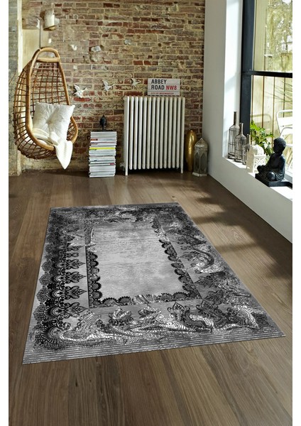 Dijital Baskılı Kaymaz Taban Yıkanabilir Klasik Yolluk Mutfak Salon Halısı, N-Klasik-08-Gri, fiyatları