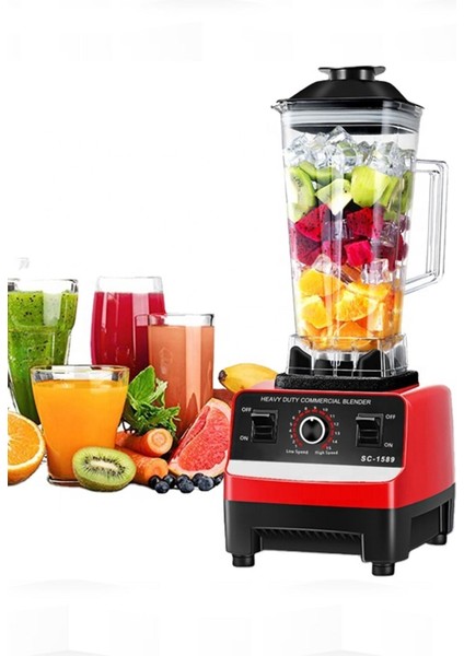 - SC-1589 - Çok Fonksiyonlu Blender 1200 Watt + 1 - 2 L Plastik Plastik Kırmızı