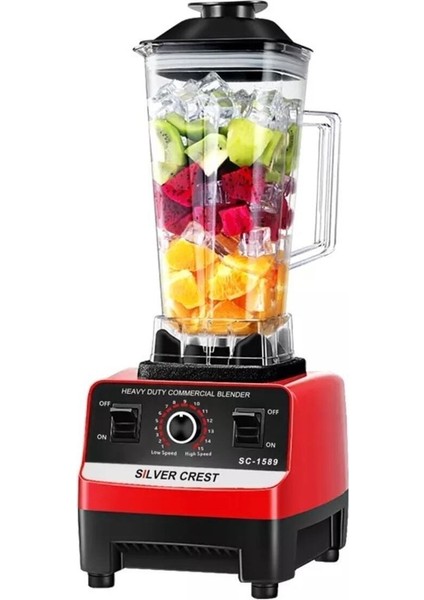 Kırmızı Silver Crest 450 W Profesyonel Blender Milkshake Plastik Turbo Plastik 220 - 240