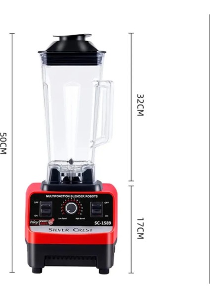Kırmızı Silver Crest 450 W Profesyonel Blender Milkshake Plastik Turbo Plastik 220 - 240 fiyatları