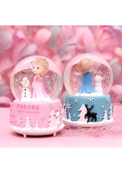 Frozen Orta Boy Işıklı Müzikli Kar Küresi-Pembe fırsatları