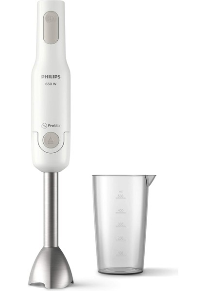 250 ml HR2534/00 Blender, 650W, Paslanmaz Çelik Karıştırma Çubuğu, Beyaz Plastik Çok Renkli Akrilik