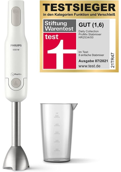 250 ml HR2534/00 Blender, 650W, Paslanmaz Çelik Karıştırma Çubuğu, Beyaz Plastik Çok Renkli Akrilik fiyatları