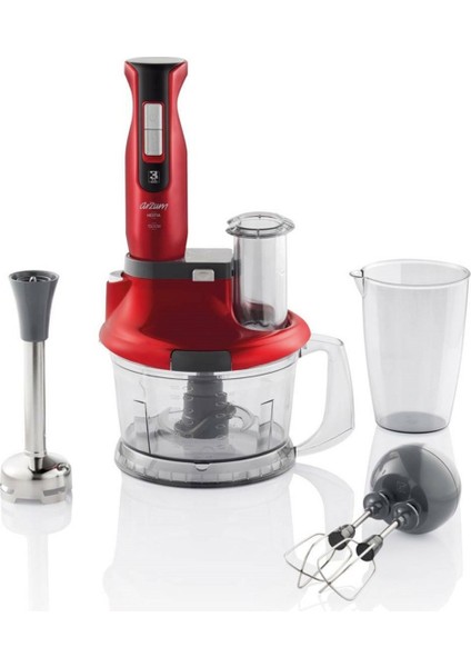 1 Kademeli Hestia Multi Blender Set - Kırmızı 1 - 2 L Plastik Kırmızı Metal 1200 Watt + Resmi