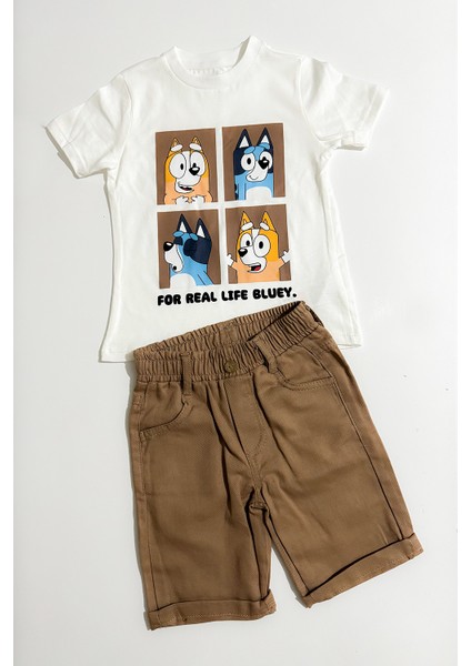 Sihirli Anılar Bluey Baskılı Erkek Bebek Şort Takımı modelleri