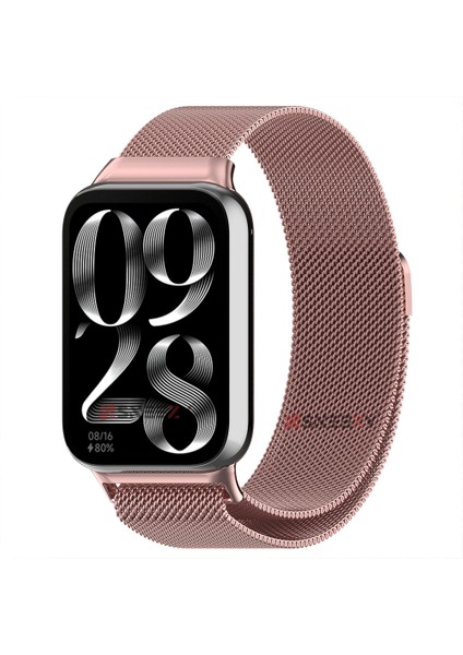 Xiaomi Mi Band 8 Pro Uyumlu Woven Wire Tasarım Metal Hasır Kordon