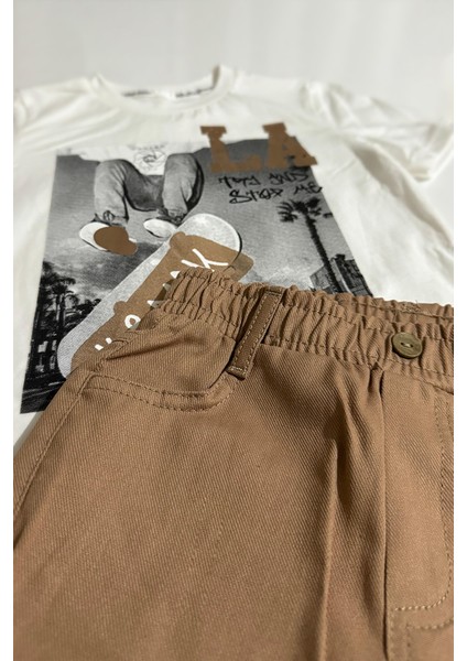 Street Baskılı Erkek Bebek Şort Takımı fiyatları