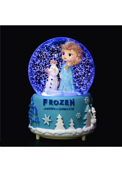Frozen Temalı Orta Boy Püskürtmeli Işıklı Müzikli Kar Küresi-Mavi modelleri