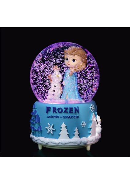 Frozen Temalı Orta Boy Püskürtmeli Işıklı Müzikli Kar Küresi-Mavi fırsatları