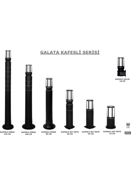 Ucuz Geldi Bahçe Aydınlatması Galata Kafesli 50 cm Set Üstü Direk Zita Bahçe Lambası 220V E27 IP54