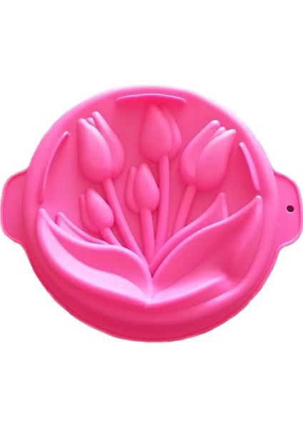Silikon Lale Desenli Kek Kalıbı 26 cm