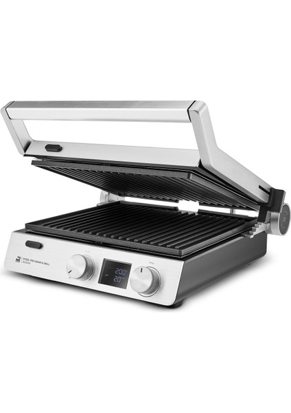 Yeşil Steel Pro Sear And Grill Inox Izgara ve Tost Makinesi Yanmaz Yapışmaz Döküm Plakalar Döküm 2