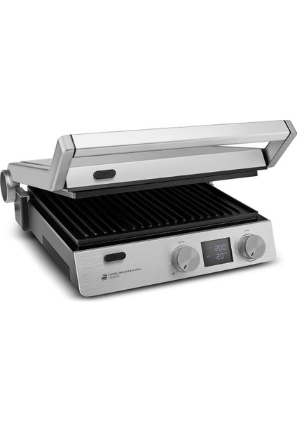 Yeşil Steel Pro Sear And Grill Inox Izgara ve Tost Makinesi Yanmaz Yapışmaz Döküm Plakalar Döküm 2 fırsatları