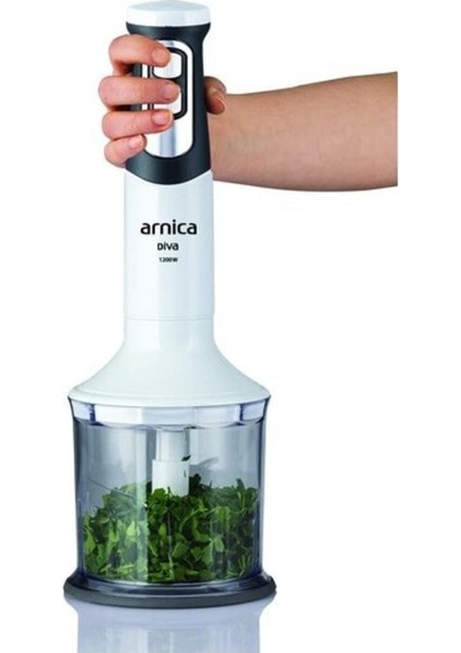 800 - 1200 Watt Diva El Blender Seti Beyaz GH21590 Plastik 1 - 2 L Beyaz Plastik
