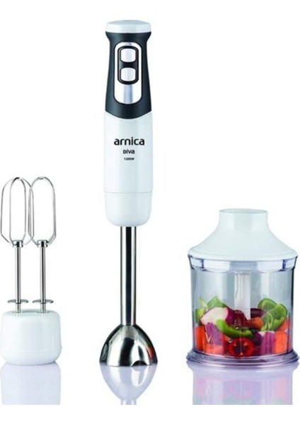800 - 1200 Watt Diva El Blender Seti Beyaz GH21590 Plastik 1 - 2 L Beyaz Plastik modelleri