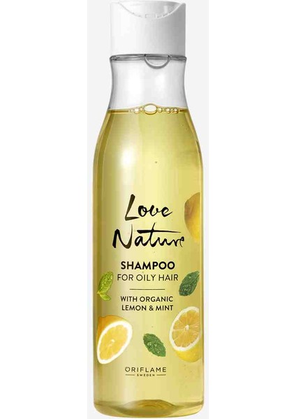 Love Nature Yağlı Saçlar Için Organik Limon ve Nane Özüne Sahip Şampuan