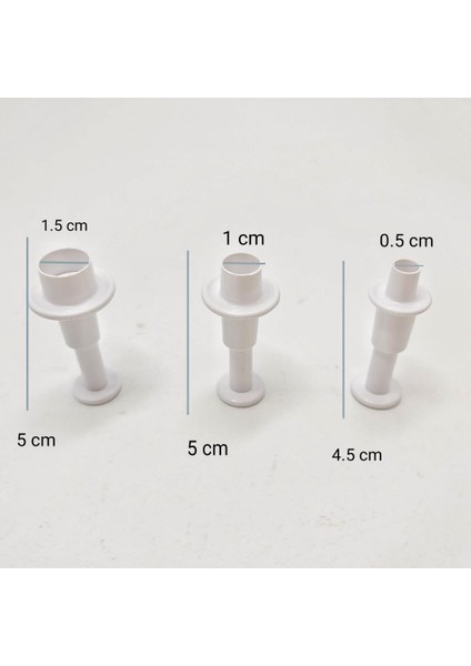 Mini Çember Daire Yuvarlak Basmalı Enjektörlü Kurabiye Kalıbı 3 Parça modelleri