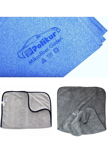 3356 Güderi Oto Kurulama Bezi & Spark 2315 Havlu Bez & Spark 2316 Peluş Oto Bezi (3'lü Set)