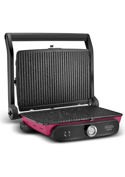 Bordo Gastro Grill Glass Premium 2400W Tost Makinesi Viva Magenta 6+ gr