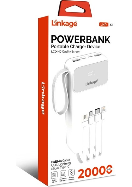 4in1 Dahili Kablolu 20.000MAH Powerbank modelleri