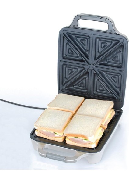 50 Hz / 60 Hz 2 Çapraz Bölünmüş Tost Için Sandviç Makinesi, Yapışmaz Kaplama Tost Makinesi 1501