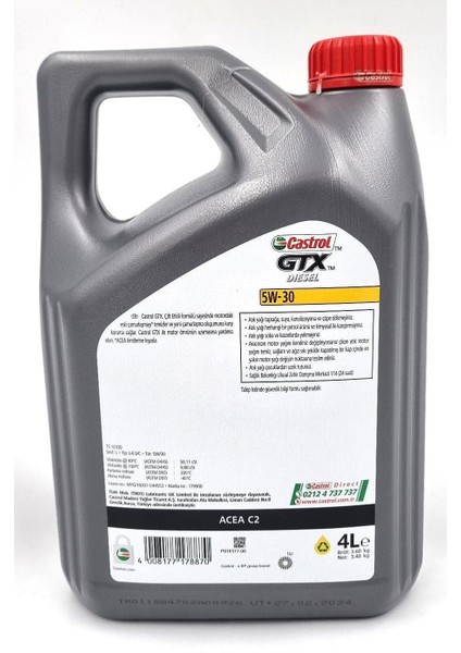 Gtx Dıesel 5W-30 4lt 2024 - Castrol fiyatları