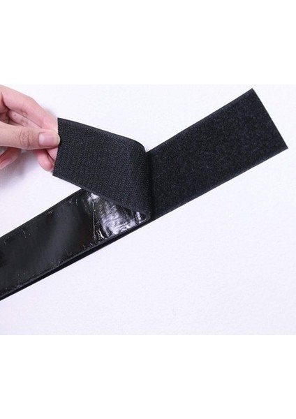 Yapışkanlı Siyah Cırt Cırtlı Bant, 1 mt Amerikan Fermuarı, 5cm Genişlik Kuvvetli Cırt Band
