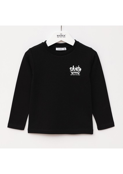 Erkek Çocuk Uzun Kol Tişört - 1681711 - Siyah