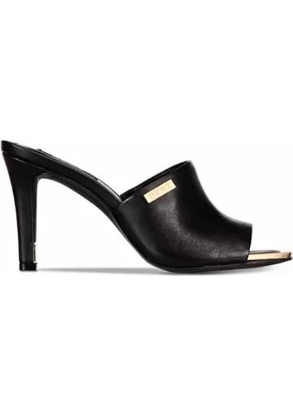 Siyah Kadın Deri Terlik Bronx