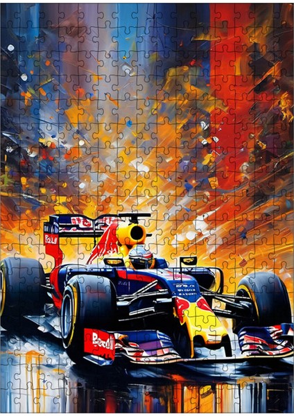 Karizma Tablo Ahşap Mdf Puzzle Yapboz Formula 1 Arabası Çizimi 255 Parça 35*50 cm