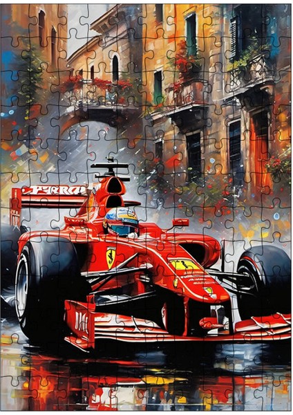 Ahşap Mdf Puzzle Yapboz Formula 1 Aracı 120 Parça 25*35 cm