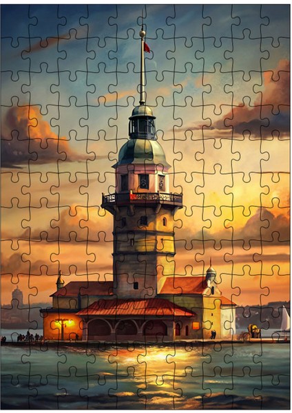 Ahşap Mdf Puzzle Yapboz Istanbul Galata Kulesi 120 Parça 25*35 cm