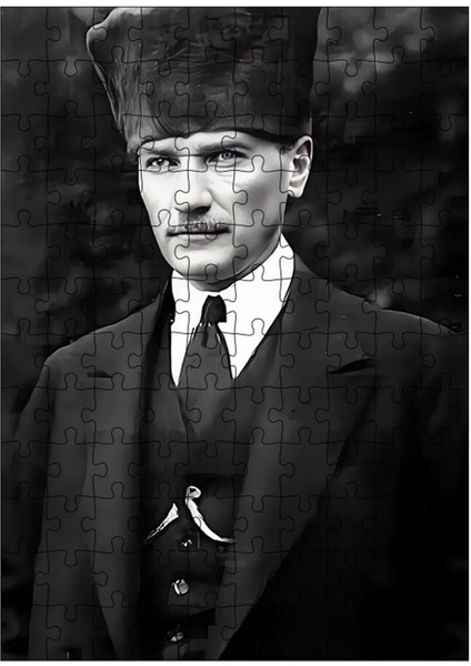 Ahşap Mdf Puzzle Yapboz Mustafa Kemal Atatürk 120 Parça 25*35 cm