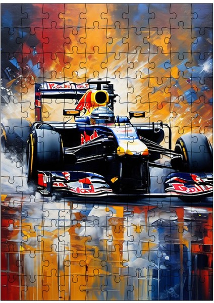 Ahşap Mdf Puzzle Yapboz Renkli Fon Formula 1 120 Parça 25*35 cm