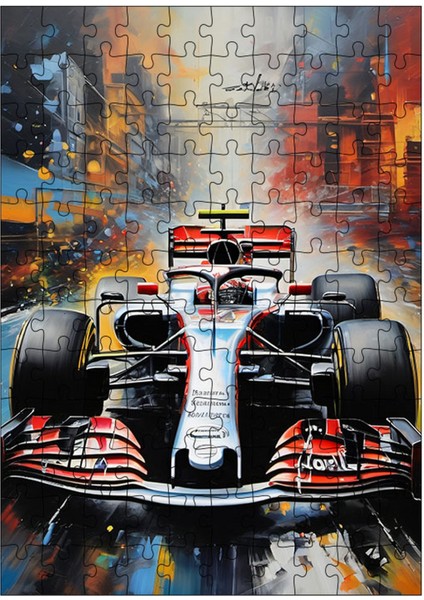 Ahşap Mdf Puzzle Yapboz Formula 1 Arabası 120 Parça 25*35 cm