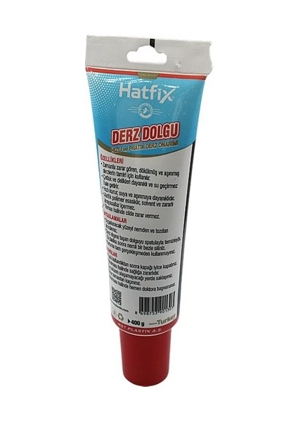 Hatfix Derz Dolgu Hızlı ve Pratik Su Geçirmez Beyaz 400GR modelleri
