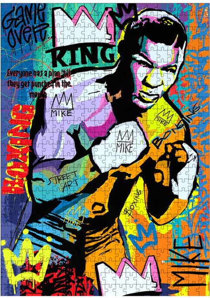 Ahşap Mdf Puzzle Yapboz Mike Tyson Pop Art 500 Parça 50*70 cm