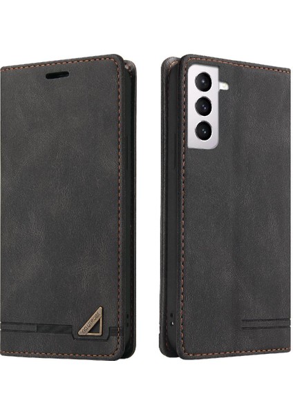 Samsung Galaxy S22 Iki Kart Yuvaları Premium Deri Kickstand Için Kılıf (Yurt Dışından)