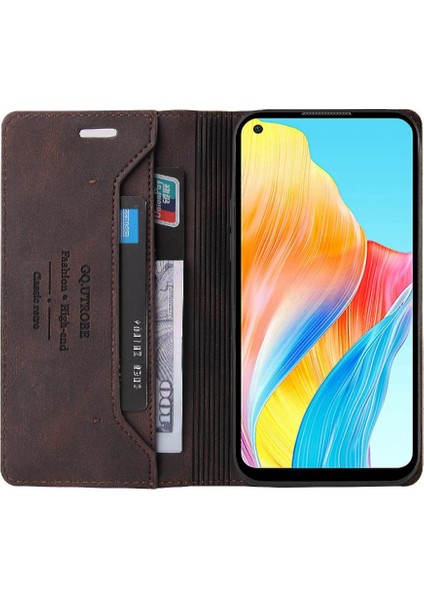 Oppo A78 4g Premium Deri Premium Deri Kickstand Iki Kart Için Kılıf (Yurt Dışından) fırsatları