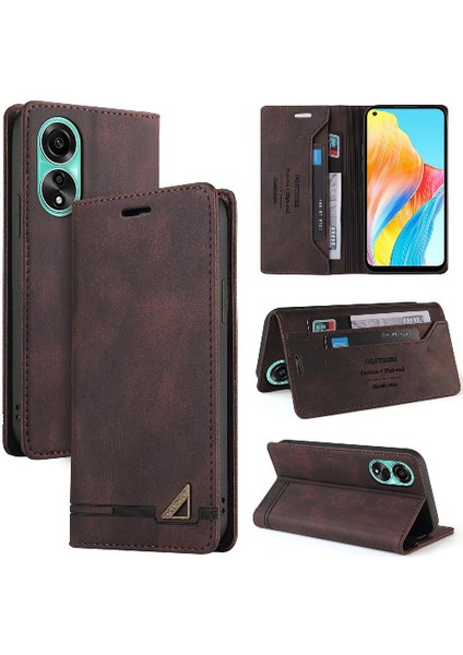 Oppo A78 4g Premium Deri Premium Deri Kickstand Iki Kart Için Kılıf (Yurt Dışından) indirimleri