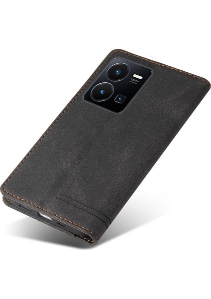 Vivo Y22S Premium Deri Iki Kart Yuvası Kickstand Premium Için Kılıf (Yurt Dışından) indirimleri