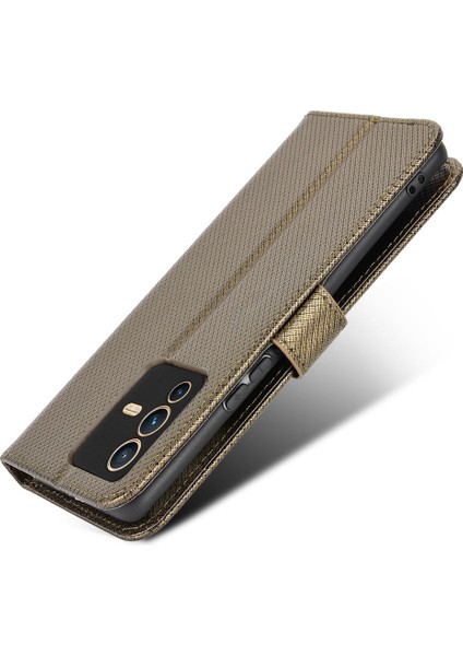 Vivo V23 5g Için Kılıf Kapak Kart Tutucu Kickstand Manyetik Cüzdan (Yurt Dışından)