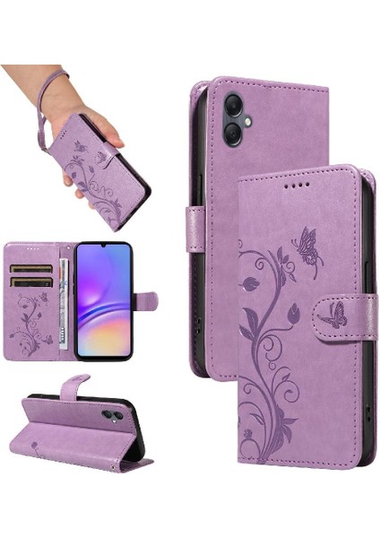 Samsung Galaxy A05 ve El Kayışı Kabartmalı Yüksek Kart Yuvası Için Kılıf (Yurt Dışından)
