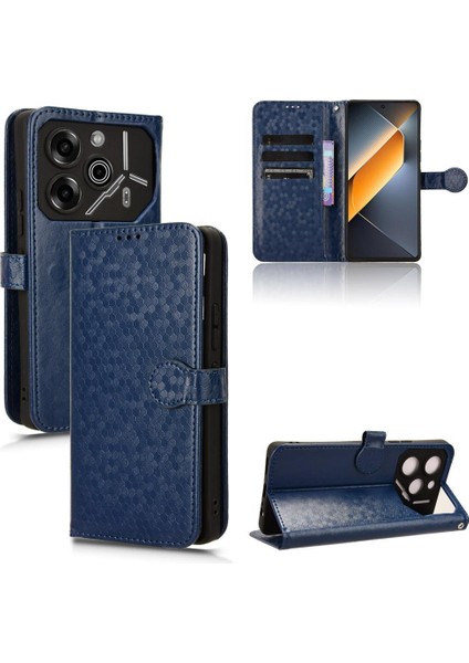 Tecno Pova 6 Pro Manyetik Toka Geometrik Desen Deri Cüzdan Için Kılıf (Yurt Dışından)
