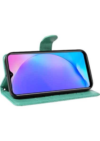 Vivo Y15/Y17 ve El Kayışı ile Kart Yuvası Kabartmalı Kelebek Için Kılıf (Yurt Dışından)
