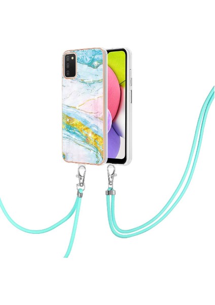 Samsung Galaxy A03S Mermer Anti-Scratch Yumuşak Crossbody Kordon Için Kılıf (Yurt Dışından)